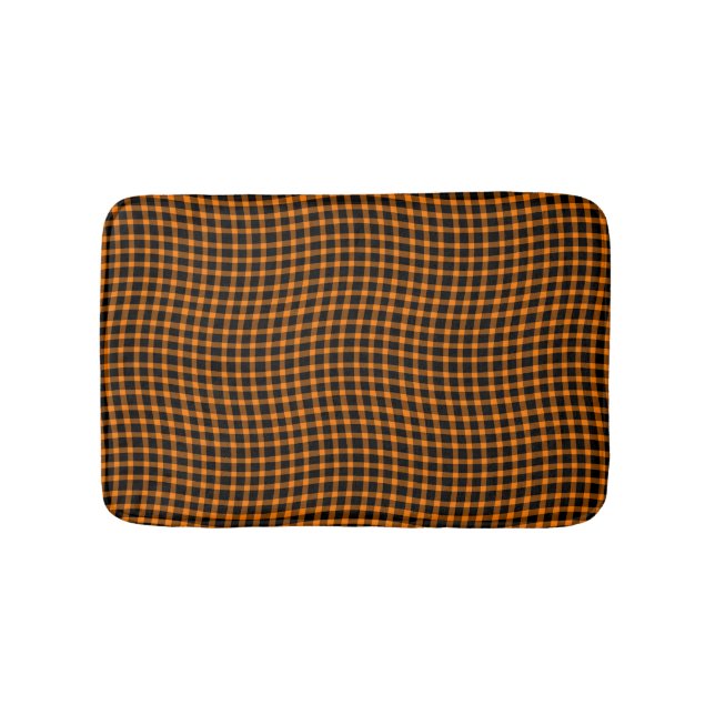 Tapete De Banheiro Orange Brown Plaid Checker Seamless Pattern (frente)