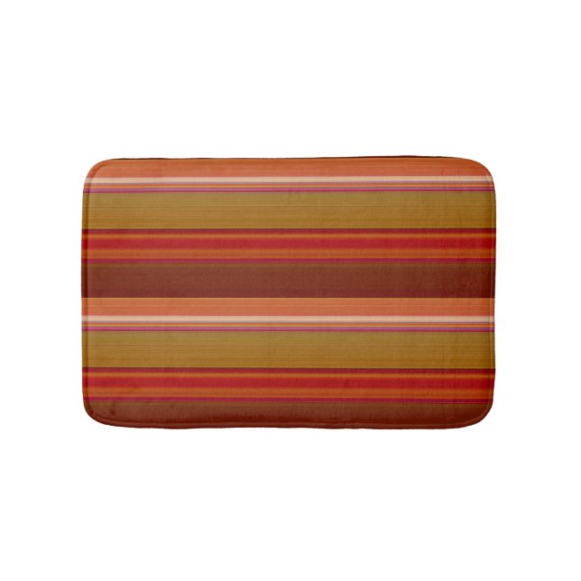 Tapete De Banheiro Orange Brown rust and Pink Stripes (frente)
