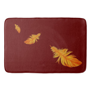 Tapete De Banheiro Orange Feather Design