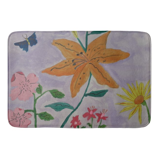 Tapete De Banheiro Orange Lily Bath Mat (Frente)