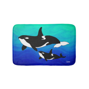 Tapete De Banheiro Orcas - Pequena Matriz de Banho