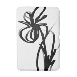 Tapete De Banheiro Orchid Blanc: Abstrato branco e preto