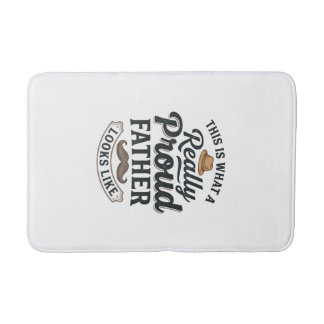 Tapete De Banheiro Orgulhoso Pai Citação de Gravação Vintage Design_1
