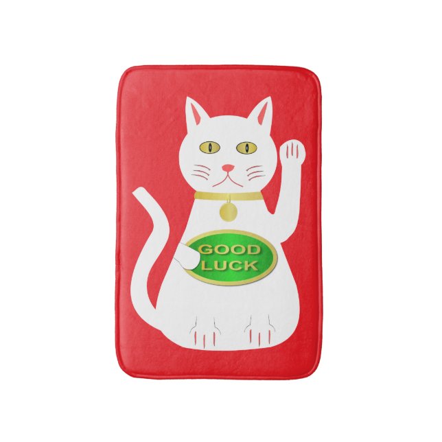 Tapete De Banheiro Oriental Lucky Cat (Frente Vertical)