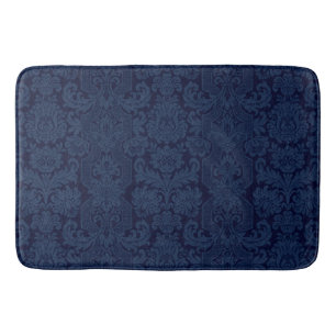 Tapete De Banheiro Ornamentado Elegante Azul Damasco Vitoriano