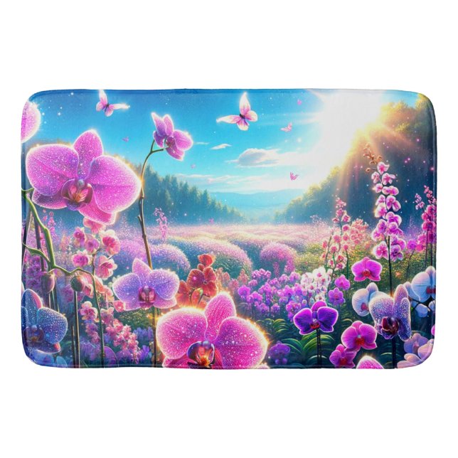 Tapete De Banheiro Orquídeas Rosa (Frente)