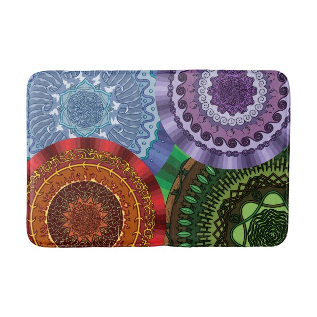 Tapete De Banheiro Os Elementos Mandalas Bath Mat (Frente)