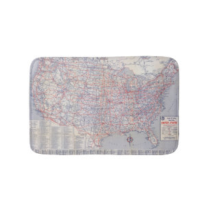 Tapete De Banheiro Os Estados Unidos do mapa de estradas