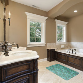 Tapete De Banheiro Ouro Lily Vintage Floral Flores Azul Cor-de-rosa V