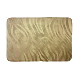 Tapete De Banheiro Ouro Luxo Luxuoso Zebra Selva Safari Glamour