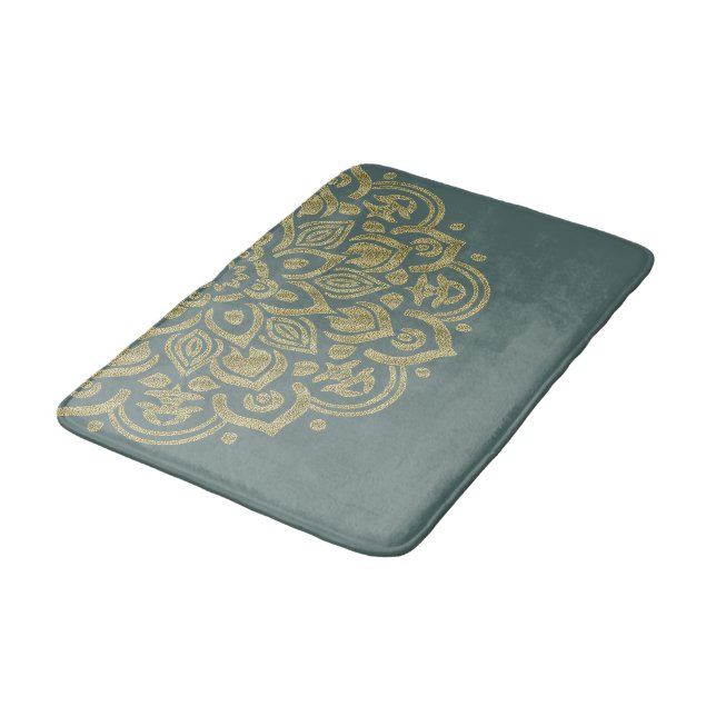 Tapete De Banheiro Ouro Mandala - Bathmat (Angulado)