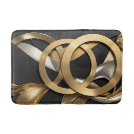 Tapete De Banheiro Ouro Rings Abstrato - Design moderno de luxo