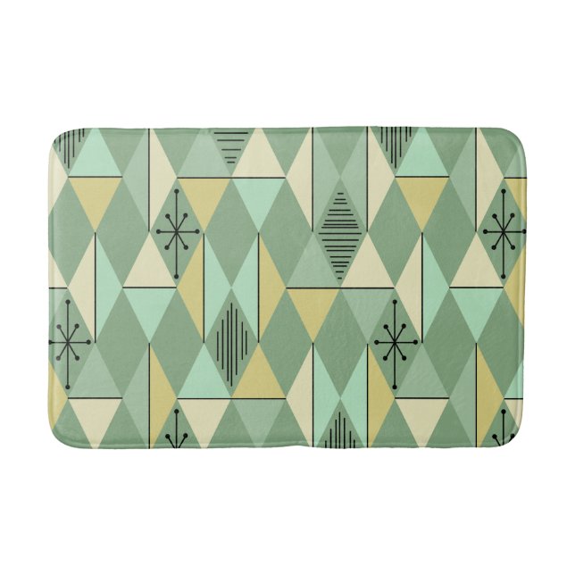 Tapete De Banheiro Ouros de Arte Atômica Menor Verde Amarelo (Frente)