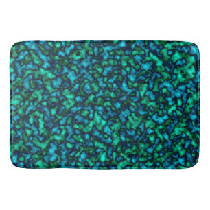 Tapete De Banheiro Padrão Abstrato Azul e Verde