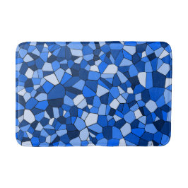Tapete De Banheiro Padrão Abstrato de Mosaico Azul Moderno