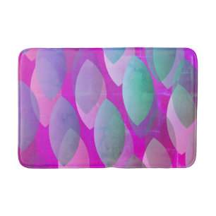 Tapete De Banheiro Padrão Abstrato Moderno Magenta Rosa Teal