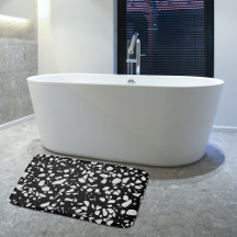 Padrão abstrato Terrazzo Mosaico preto e branco