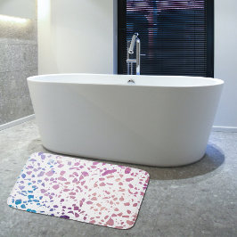 Tapete De Banheiro Padrão abstrato Terrazzo Mosaico rosa e azul