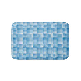 Tapete De Banheiro Padrão Abstrato Xadrez Branco Azul
