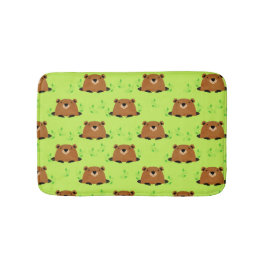 Tapete De Banheiro Padrão Adorável de Groundhog Woodland