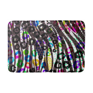 Tapete De Banheiro Padrão Animal Print Diversão Cores Vibrantes