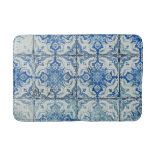 Tapete De Banheiro Padrão Antiquado de Azulejos Portugueses - Azulej