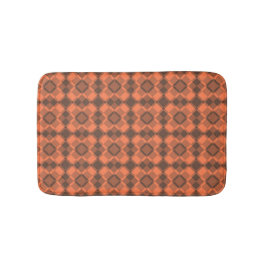 Tapete De Banheiro Padrão Argyle Xadrez Marrom Coral