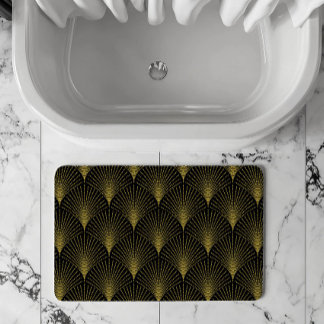 Tapete De Banheiro Padrão Art-déco Dourado Com Monograma