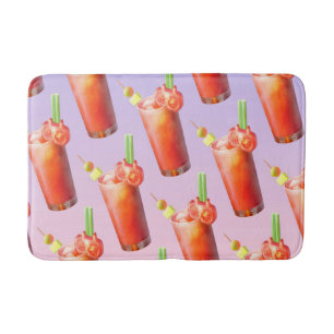 Tapete De Banheiro Padrão Bloody Mary: Arte Surrealista de Tomate Rep