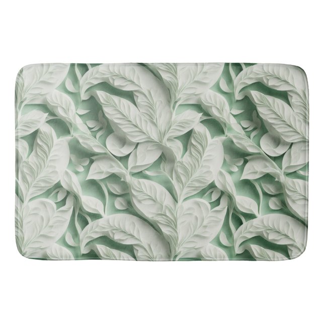 Tapete De Banheiro Padrão botânico verde-Elegante (Frente)