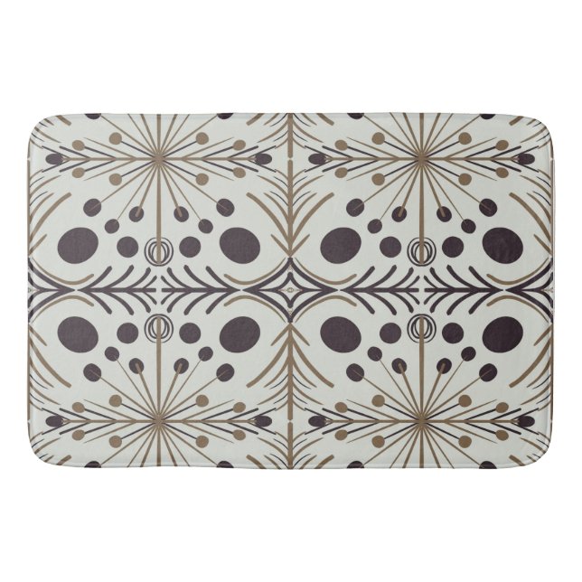 Tapete De Banheiro Padrão Branco de Seta Geométrica Boho (Frente)
