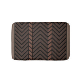 Tapete De Banheiro Padrão Chevron Marrom