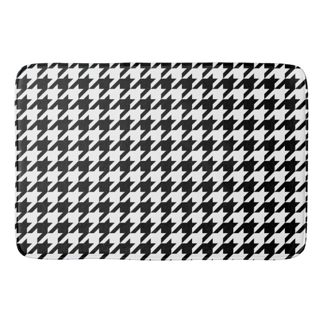Tapete De Banheiro Padrão clássico de tecelagem de houndstooth (Frente)