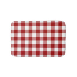 Tapete De Banheiro Padrão Clássico de Xadrez White Gingham