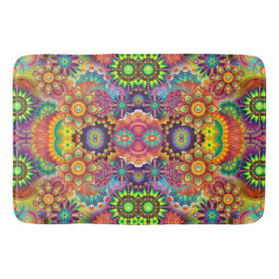 Tapete De Banheiro Padrão Colorida Floral Design Mandala