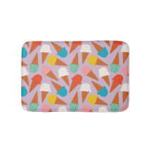 Padrão Colorido de Cone de Sorvete Desenhado à Mão