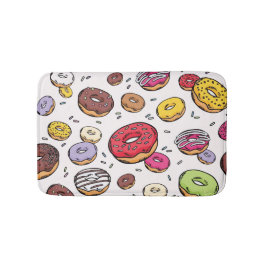 Tapete De Banheiro Padrão contínuo de Donuts