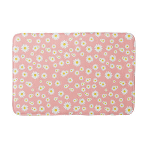 Tapete De Banheiro Padrão Coral Pink Boho Primavera Daisies