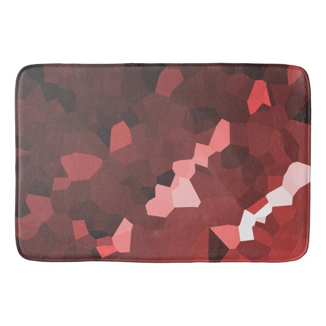 Tapete De Banheiro Padrão Cristalizado de Matiz Vermelha (Frente)