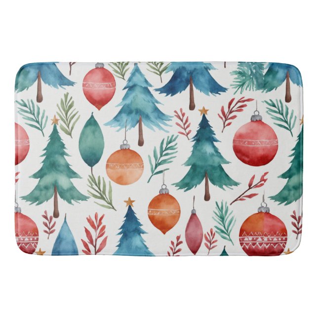 Tapete De Banheiro Padrão da árvore de Natal (Frente)
