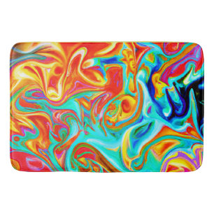 Tapete De Banheiro Padrão de Abstrações Coloridas Expressivas