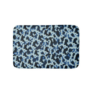 Tapete De Banheiro Padrão de Abstrato de Camo Preto Azul