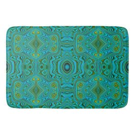 Tapete De Banheiro Padrão de Abstrato do Trippy Retro Turquoise Chart