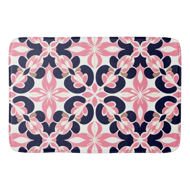 Tapete De Banheiro Padrão de Abstrato Floral Colorida (Frente)