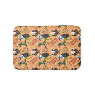 Tapete De Banheiro Padrão de animais aquáticos   vida submarina do 