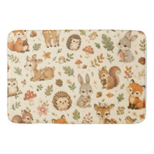 Padrão de aquarela de animais da floresta de madei
