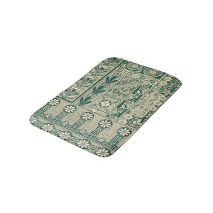 Tapete De Banheiro Padrão de Arte Botânica Decorativa Nouveau