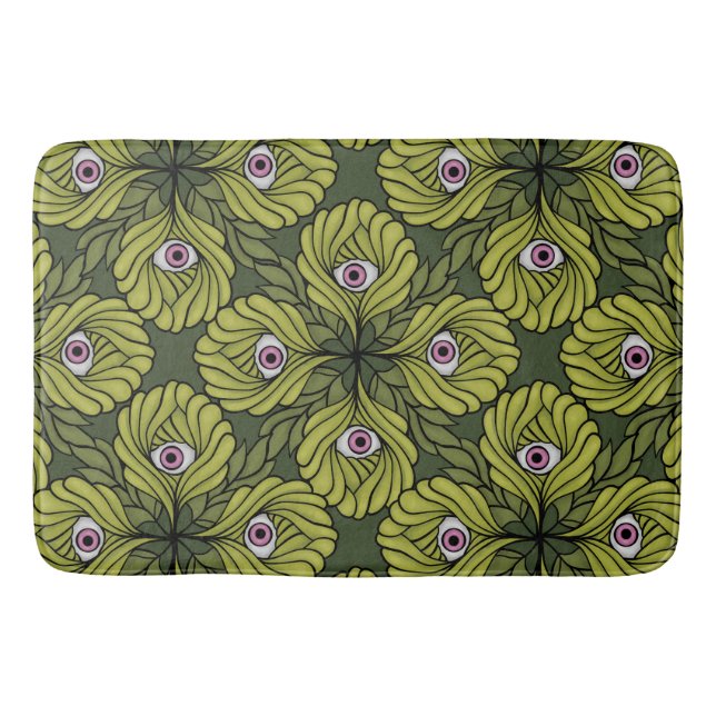 Tapete De Banheiro Padrão de Arte de Fantasia Verde, Primavera de Fáb (Frente)