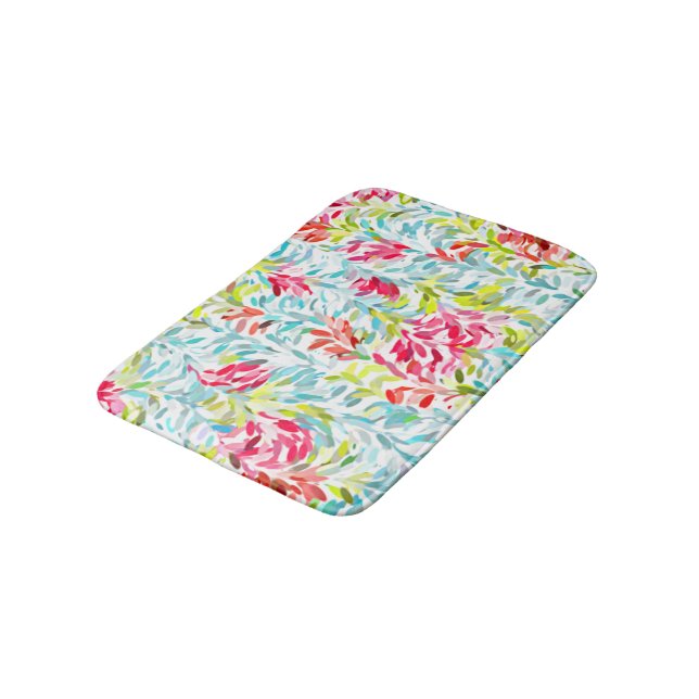 Tapete De Banheiro Padrão de Arte de Pintura de Verão Funky (Angulado)