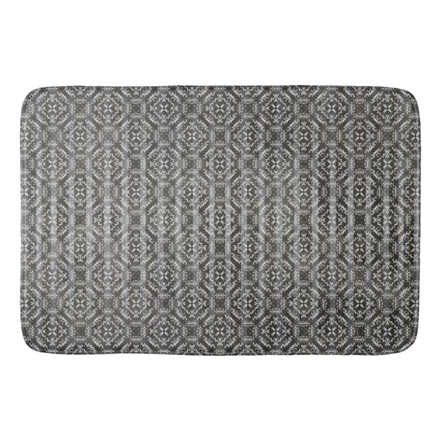 Tapete De Banheiro Padrão de Azulejos e Stripes de Diamante (Frente)